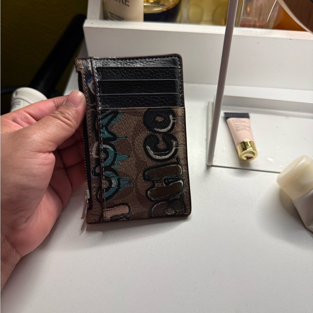 Coach Black and Brown Card Holder
